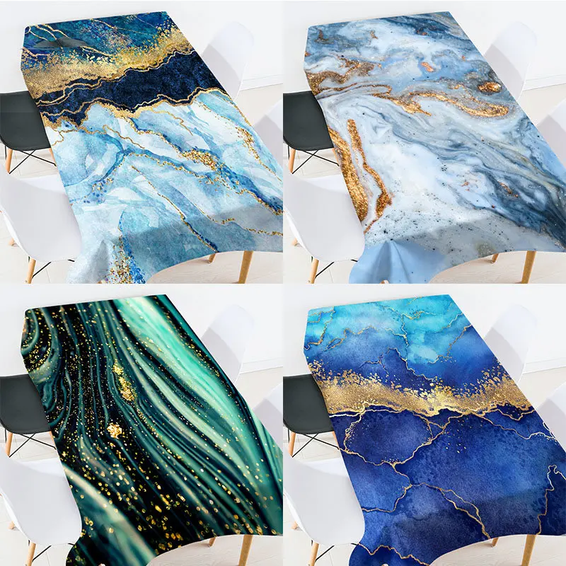 

Color Marble Table Cloth Kitchen Table Decoration Accessories Fashion Atmosphere Rectangular Fashion Party Dinner Tablecloth