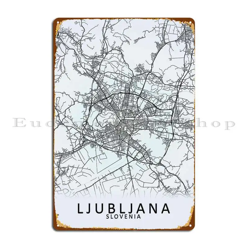Карта Словении в Любляне, металлический знак, дизайнерские гаражные таблички, домашний дизайнерский клубный оловянный плакат