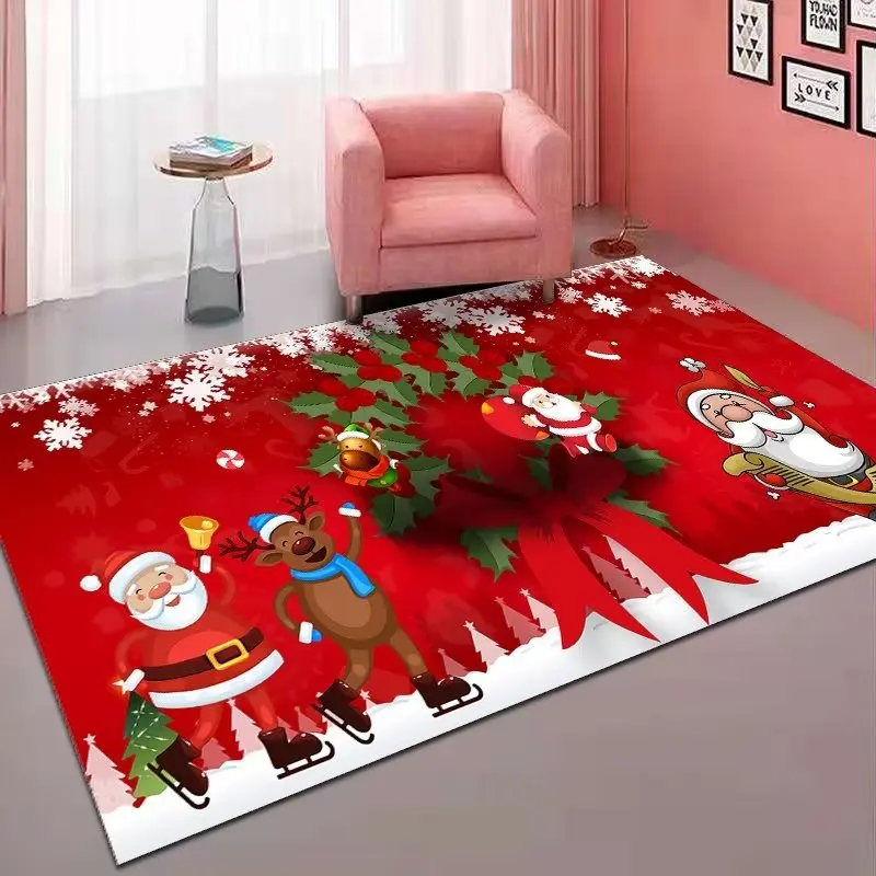 

Christmas Printed Floor Carpet Home Decoration Large Soft Bedroom Living Room Children's Play Carpet Children Non-slip Area Rugs
