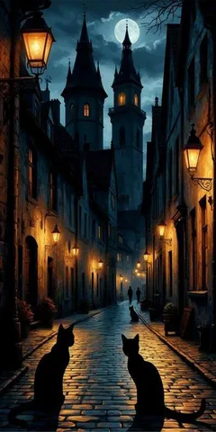 Алмазная живопись Fullcang Ночной кот