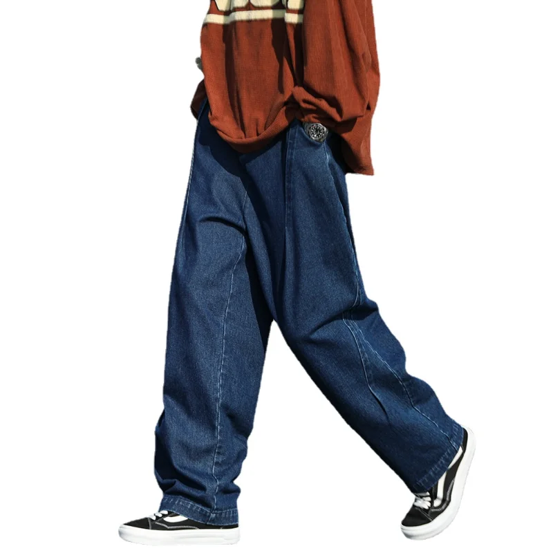 DEEPTOWN Vintage Wide Leg Jeans Men Baggy Oversize Denim Pants Male Loose Casual Trousers Retro Streetwear Hip Hop Fashion