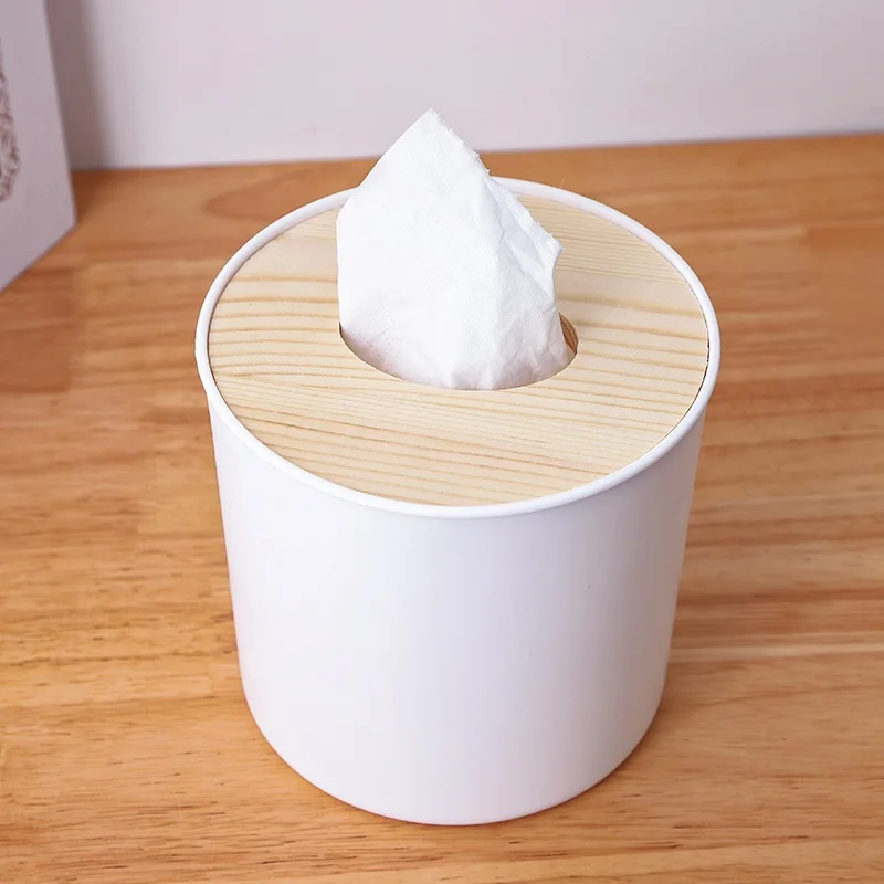 Белая коробка для салфеток держатель с деревянной крышкой туалетной бумаги