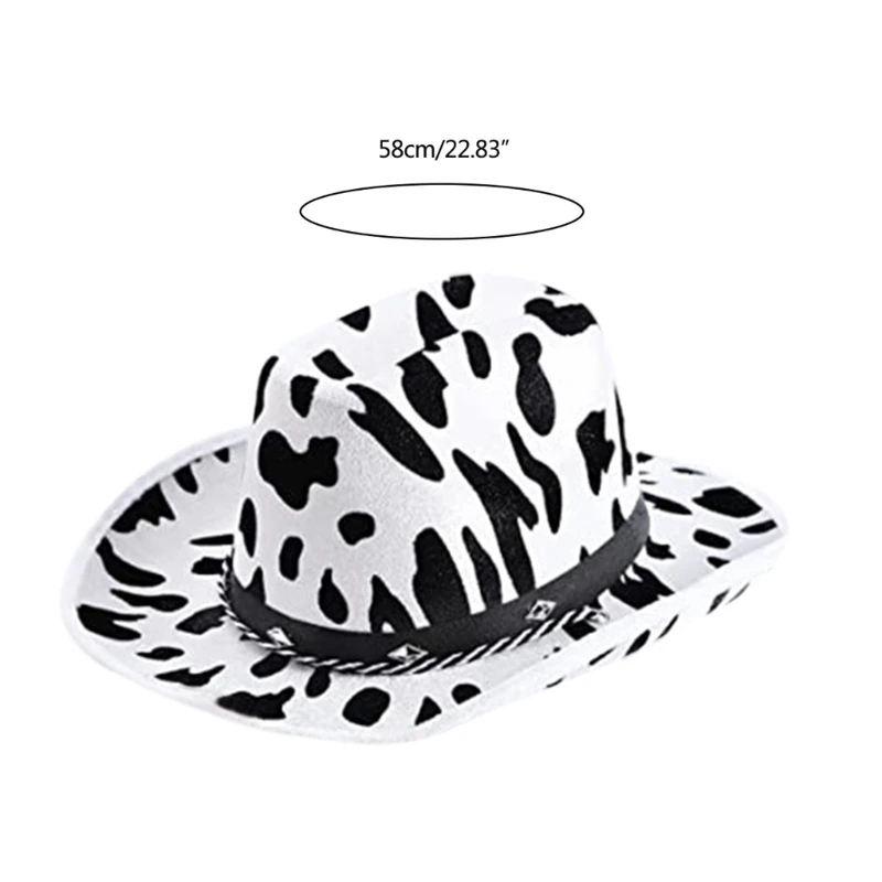 Cow Print Cowgirl Hats Women Bachelorette Party Birthday Party Hats For Adults Cowgirl Bridal Party Disco Dress Up images - 6