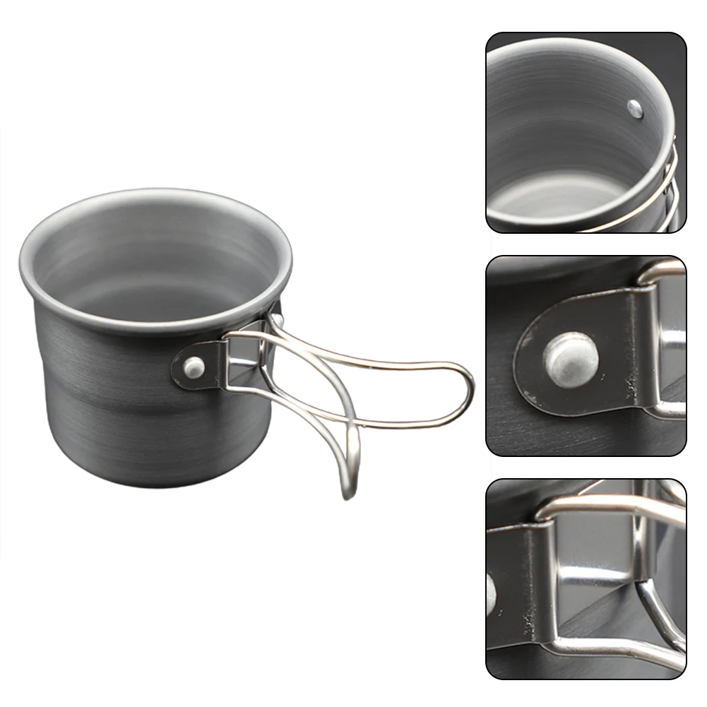 

Mini 150ml Camping Water Cup Mug Coffee Cup Teacup Tumbler Folding Handle For Travel Hiking Backpacking Portable Super Light