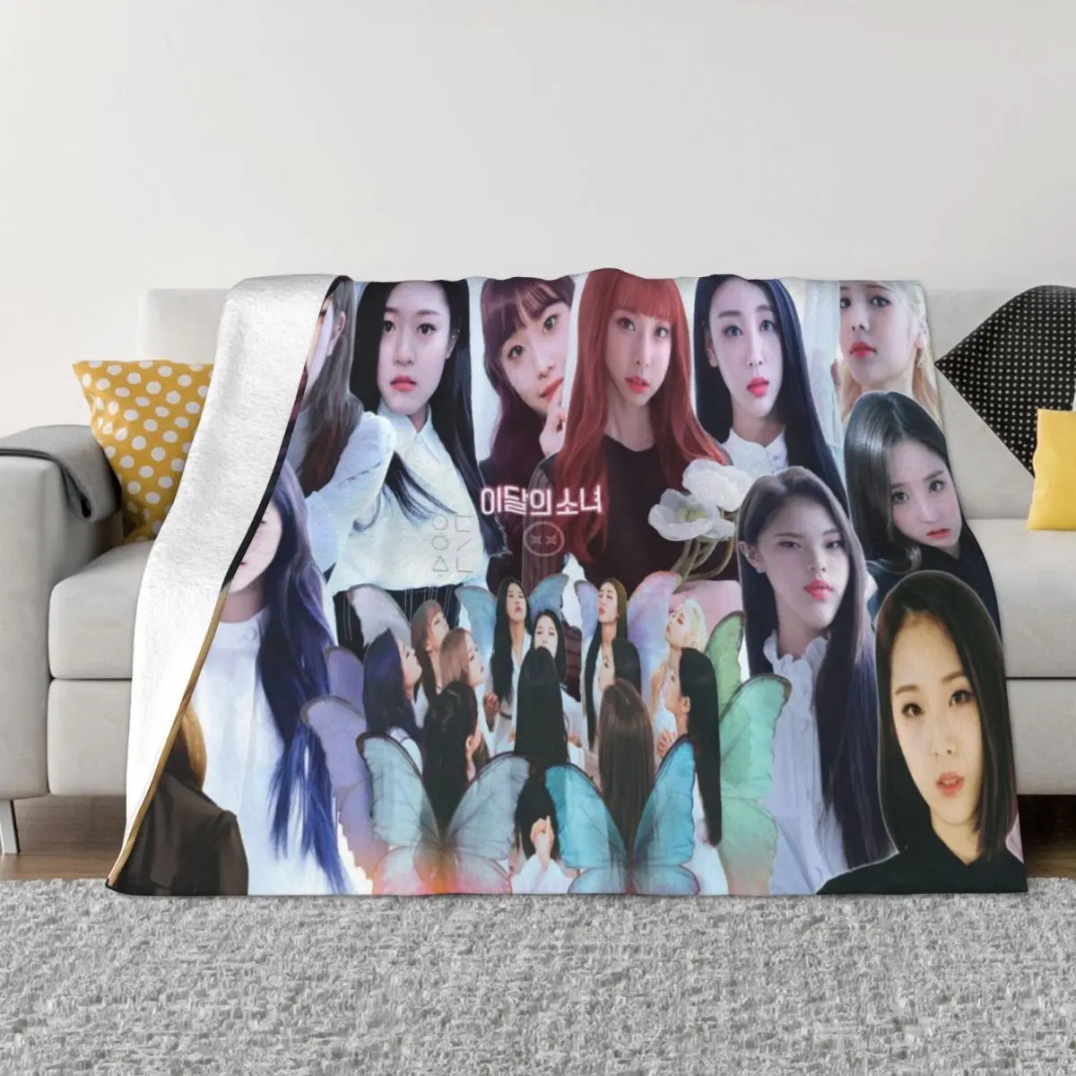 L-Loona Корейский Kpop одеяло для девочек флисовое всесезонное многофункциональное