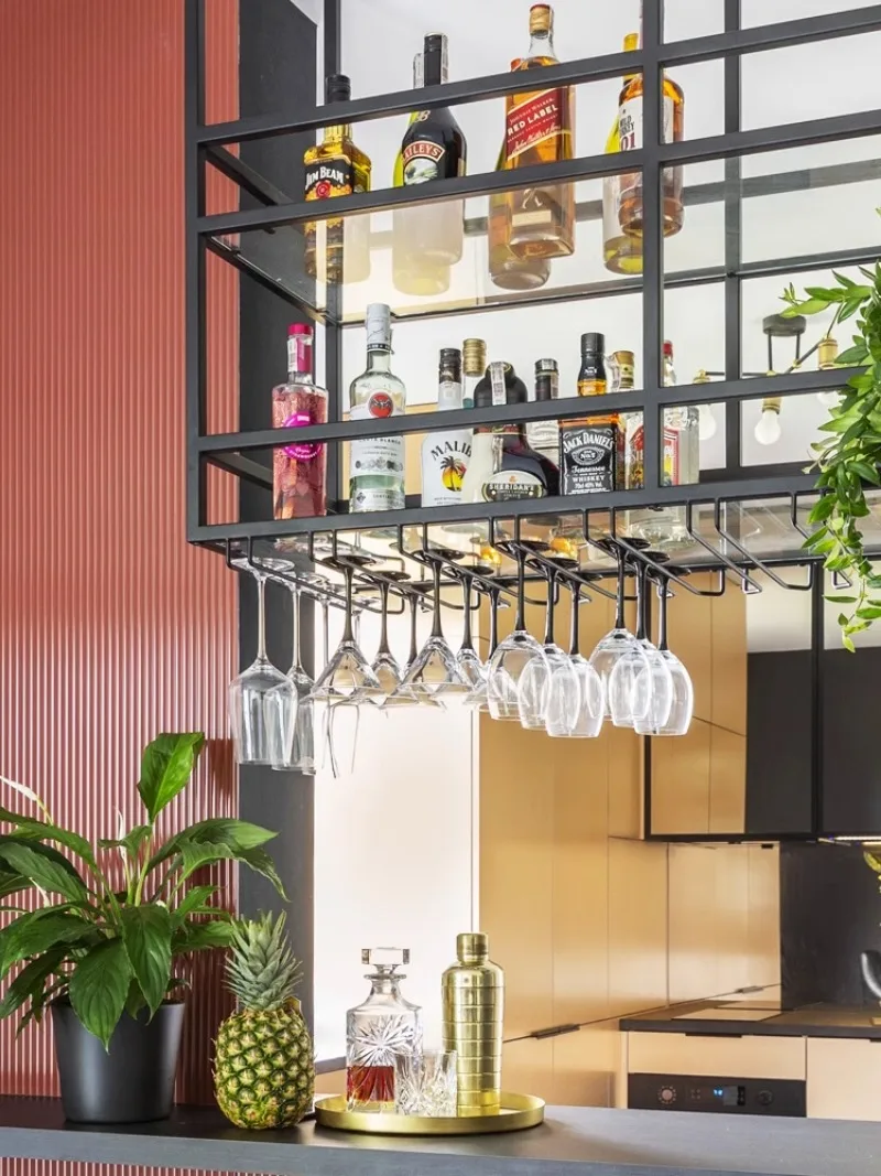 Железный барный винный вверх дном стеллаж для Винных Бокалов домашняя подвесная