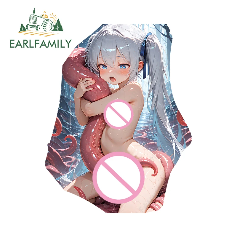 

EARLFAMILY Loli Surrounded By Tentacles, автомобильная наклейка, фрагмент, оригинальный аниме, Стайлинг автомобиля, наклейка на холодильник, автофургон, автомобильные аксессуары