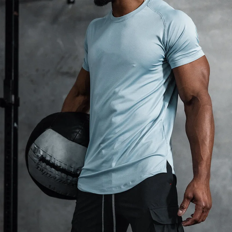 

Спортивная футболка с коротким рукавом, Мужская быстросохнущая футболка для спортзала, бега, мужские топы для бодибилдинга и тренировок, футболка, облегающая футболка для фитнеса, Мужская Рашгард