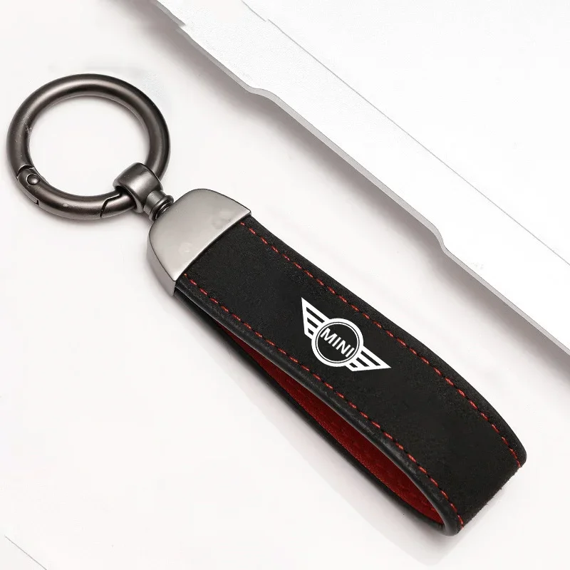 Замшевый кожаный автомобильный Стайлинг Брелок Подвеска Металлический Для Mini