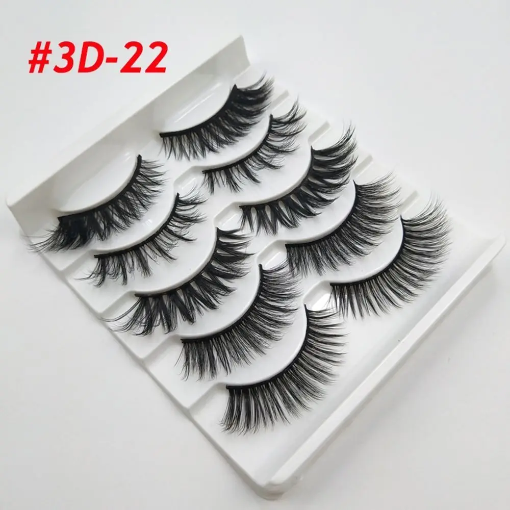 

5/10 Pairs 3D Mink Hair False Eyelashes Wispy Fluffy Lashes Natrual Long Eye Makeup Tools Handmade Full Strips Eyelashes