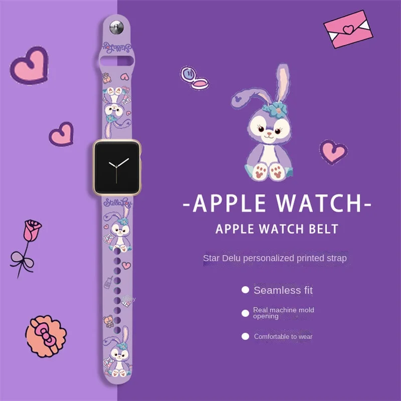 Силиконовый ремешок Disney Stitch Stellalou для Apple watch браслет iWatch apple 7 6 5 3 44 мм 45 42 40 38 41 |