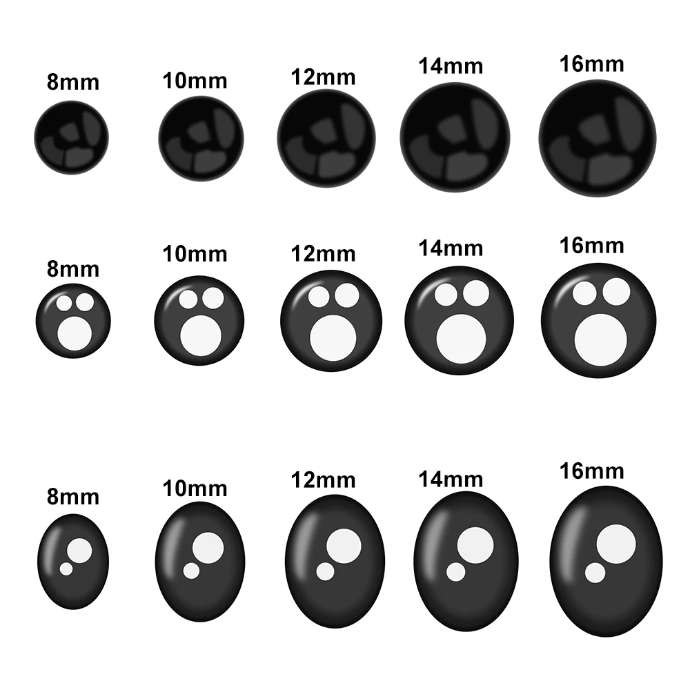 Глаза плюшевые кукольные в виде животных 8-16 мм 100 шт. | Игрушки и хобби