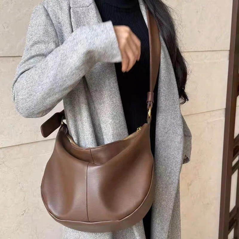 

Винтажная Сумка-слинг для женщин, роскошная дизайнерская сумочка и кошельки, новинка 2023 года, декоративный ремень из ПУ кожи, сумка-хобо в форме подмышки