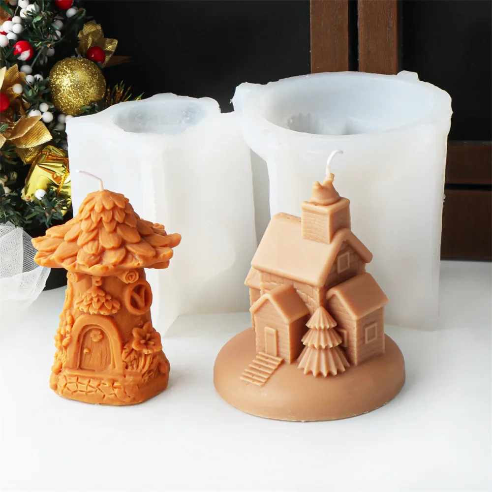 Zurich Nordic Wind Pine Cone House Силиконовая форма для свечей Рождественская елка Дом