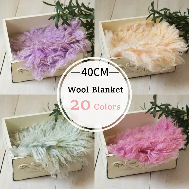 High Quality Wool Blanket Newborn Baby Photography Backdrop Soft Australasian Wool Mat Basket Filler Photo Props Hand Made