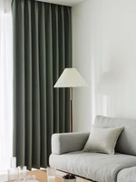 luxury fabric curtains for living room dining bedroom blackout pleated curtain modern kitchen shower window green color