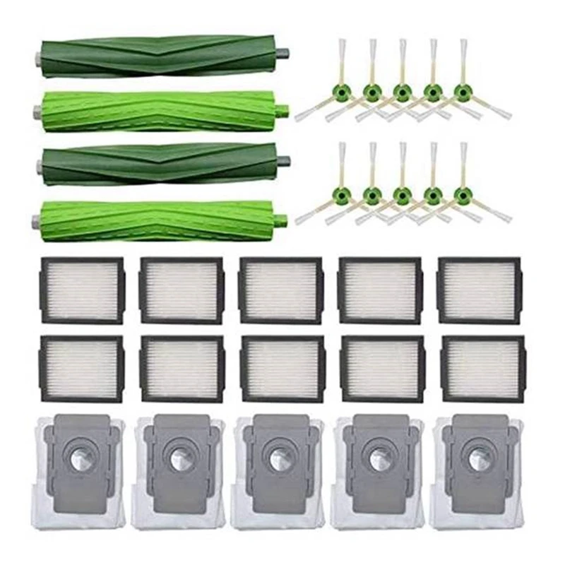 

Сменные детали для робота-пылесоса Roomba I3 I4 I7 + I8 E5 E6 E7, роликовая щетка, боковая щетка, Hepa фильтр, мешок для пыли