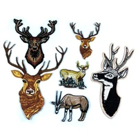 5 style elk deer embroidered patches sew iron on patches clothing applications diy craft badges decoration sticker
