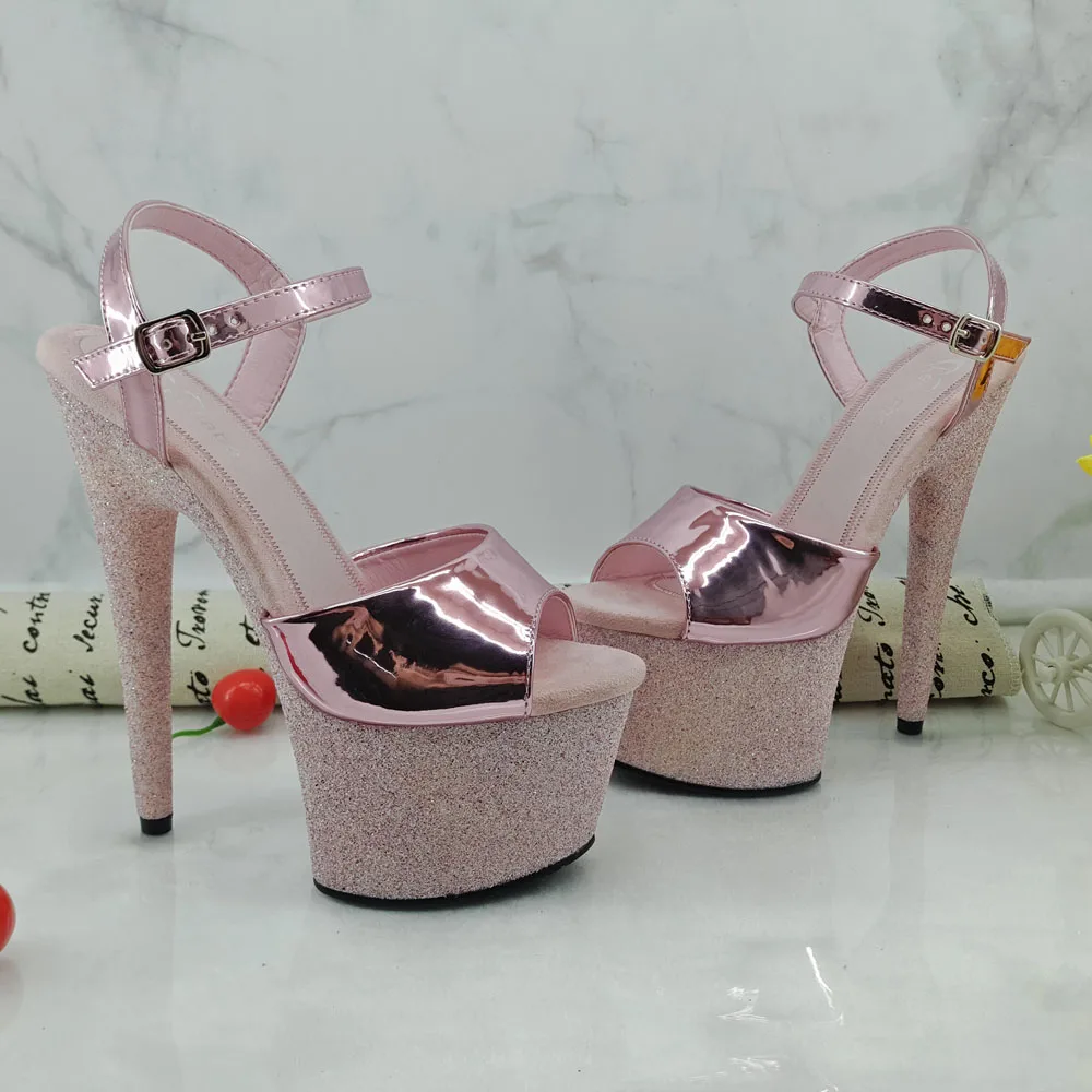 Leecabe 17CM/7Inch Women's Platform Sandals  party High Heels Shoes Pole Dancing Shoes
