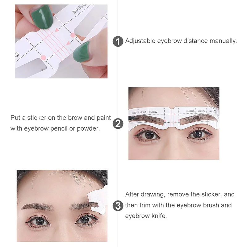 

24 Pairs Professional Eyebrow Stencil Card Template Eyebrow Sticker Tool Draw Perfect Eyebrows eyebrow stickers NEW