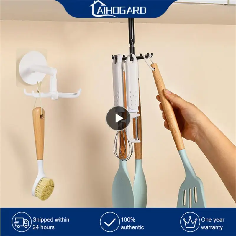 

Rotary Belt Hangers 2023 Tie Rack Multi-function Upgraded Seamless Hook Household Strong Hooks Hole-free Adhesive Hook Kitchen