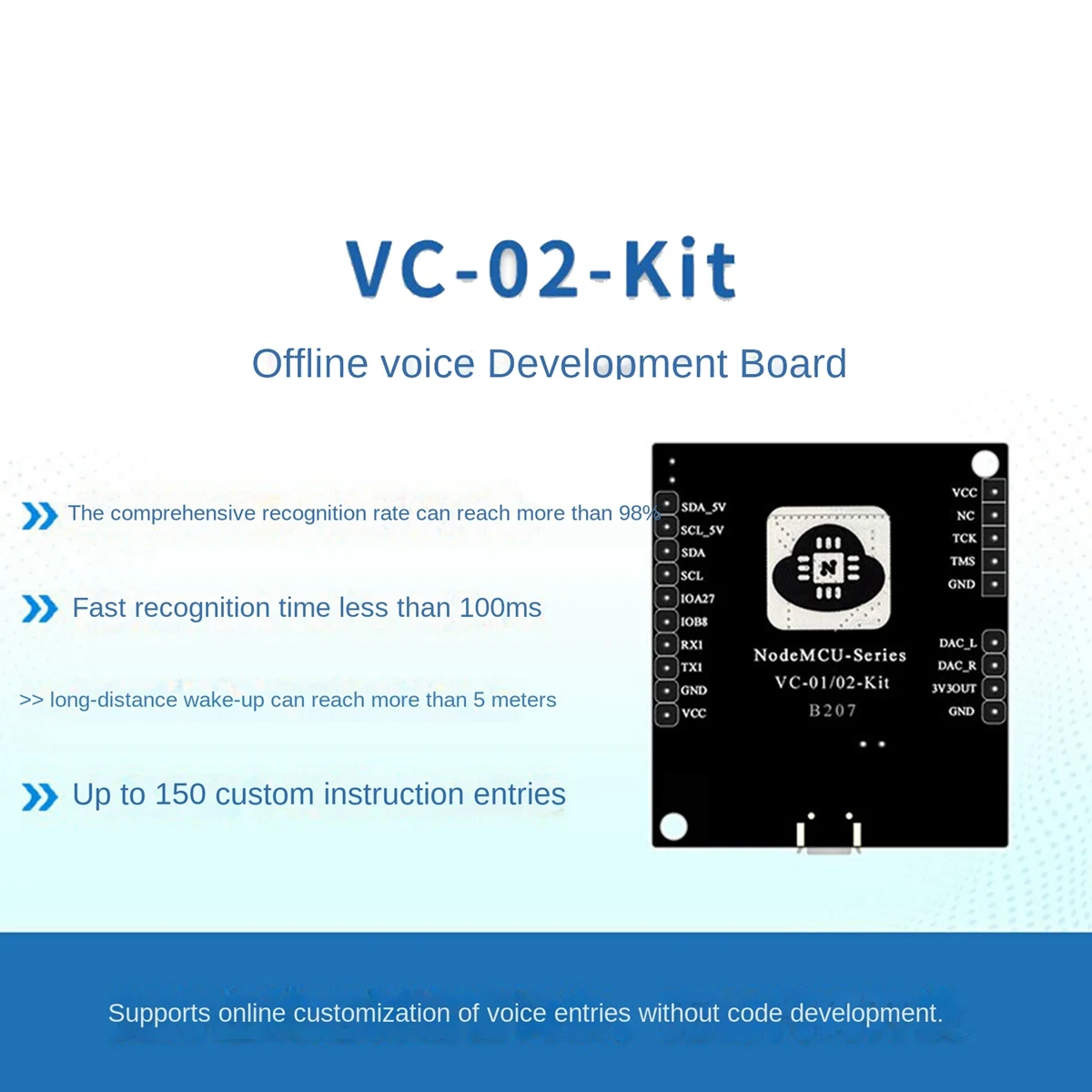 VC-02-Kit AI Интеллектуальный автономный модуль управления распознаванием голоса