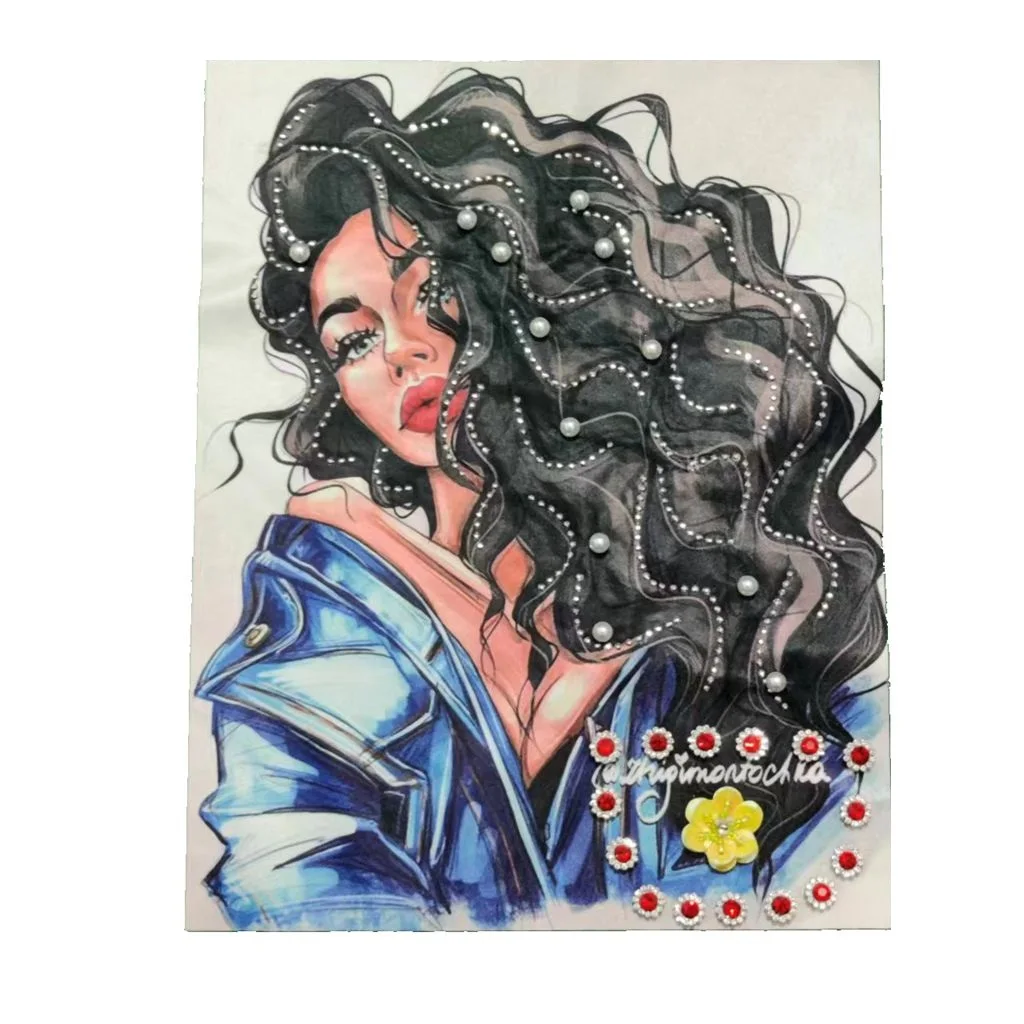 WUYUCONG, 3D-печать, африканские женщины, теплопередающие нашивки для одежды, куртки, Искусственная черная Женская Аппликация