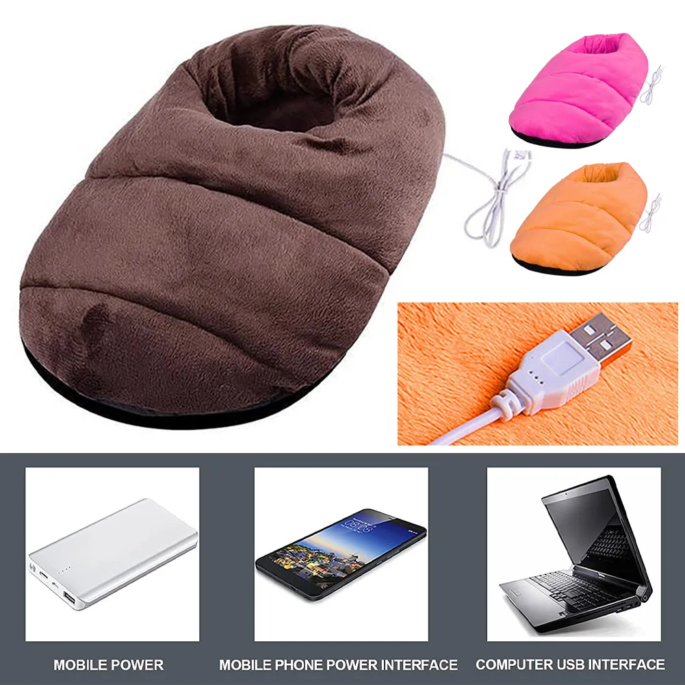 

Heated Feet Warm Slippers Usb Foot Warmer Shoes Electric Heat Slipper For Home Travel Office Warm Foot Cover Feet Heating Pad