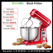 BioloMix Kitchen Food Stand Mixer, Blender, Quiet Motor, Cream Egg Whisk, Whip Dough Kneader, 6-Speed, 1200 W, 6 L, DC