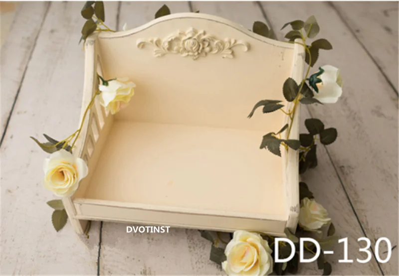 Dvotinst Newborn Photography Props Baby Posing Basket Cute Mini Wooden Cribs Bed Fotografia Accessorio Studio Shoot Photo | Детская