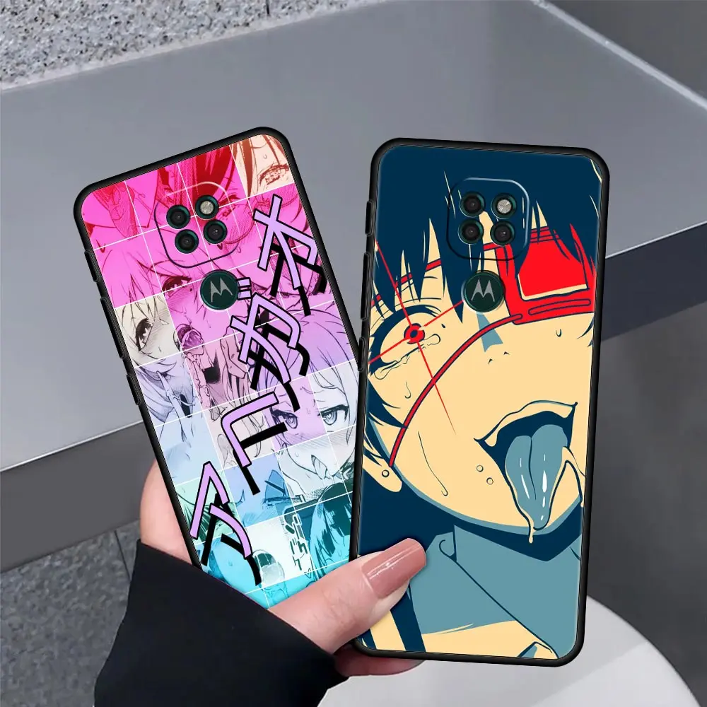 for motorola one fusion case for moto g30 g60 g50 g9 g8 plus play power lite edge 20 e6s phone cover ahegao manga girl anime free global shipping