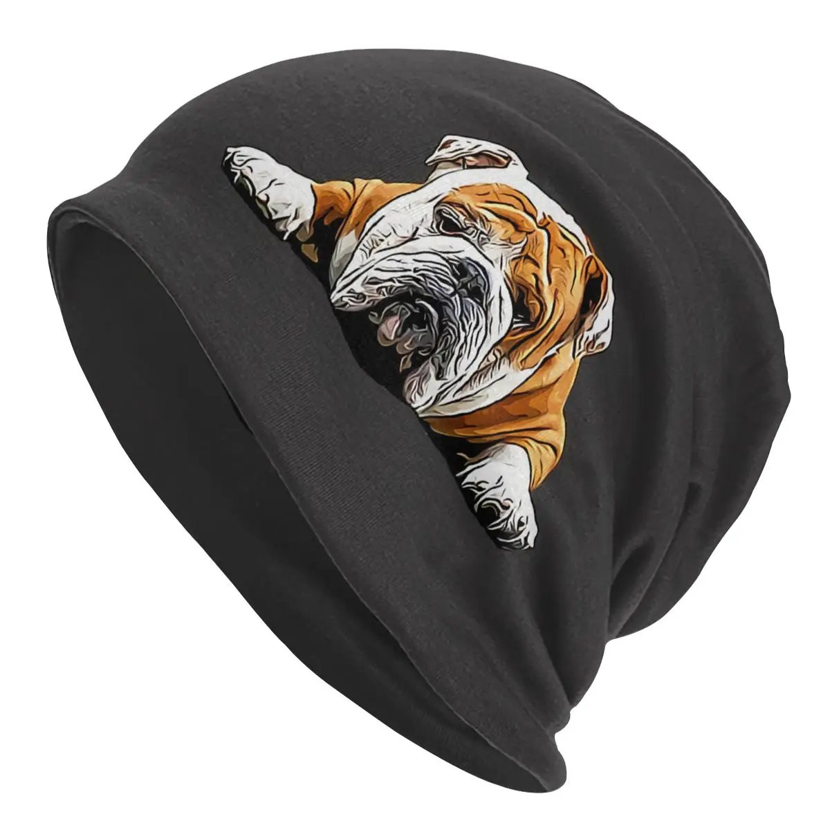 

English Bulldog Unisex Bonnet Winter Warm Double Layer Thin Hats For Men Women