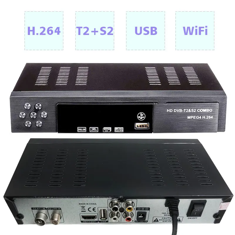 DVB T2 S2 Combo Satellite Pot WiFi dongle H.264 NewCamd m3u DVB-T2/T и DVB-S2/S поддержка iptv Smart Set-top Box |