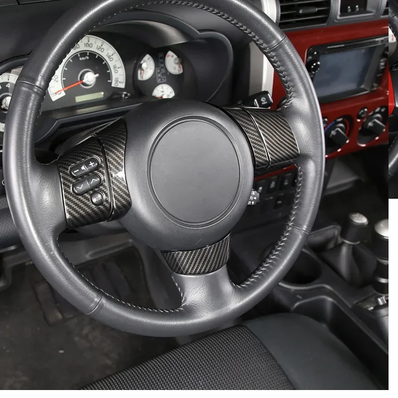 Для Toyota FJ Cruiser 2007-2021 ABS углеродное волокно кнопка рулевого колеса декоративная