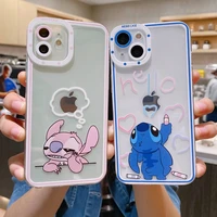 hot sell stitch phone case for iphone 14 13 12 11 pro max mini transparent for apple phone soft brand silicone cover 2022