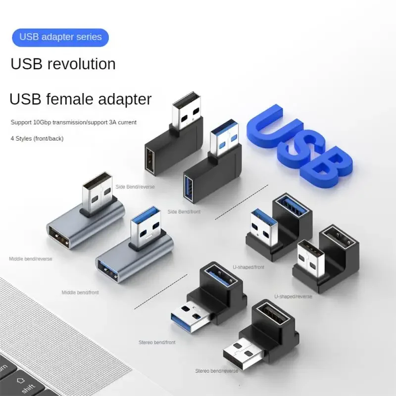 1 шт. U-образный 10 Гбит/с угол 90 градусов USB 3.0 TYPE-C USB-c M/F кабельный адаптер