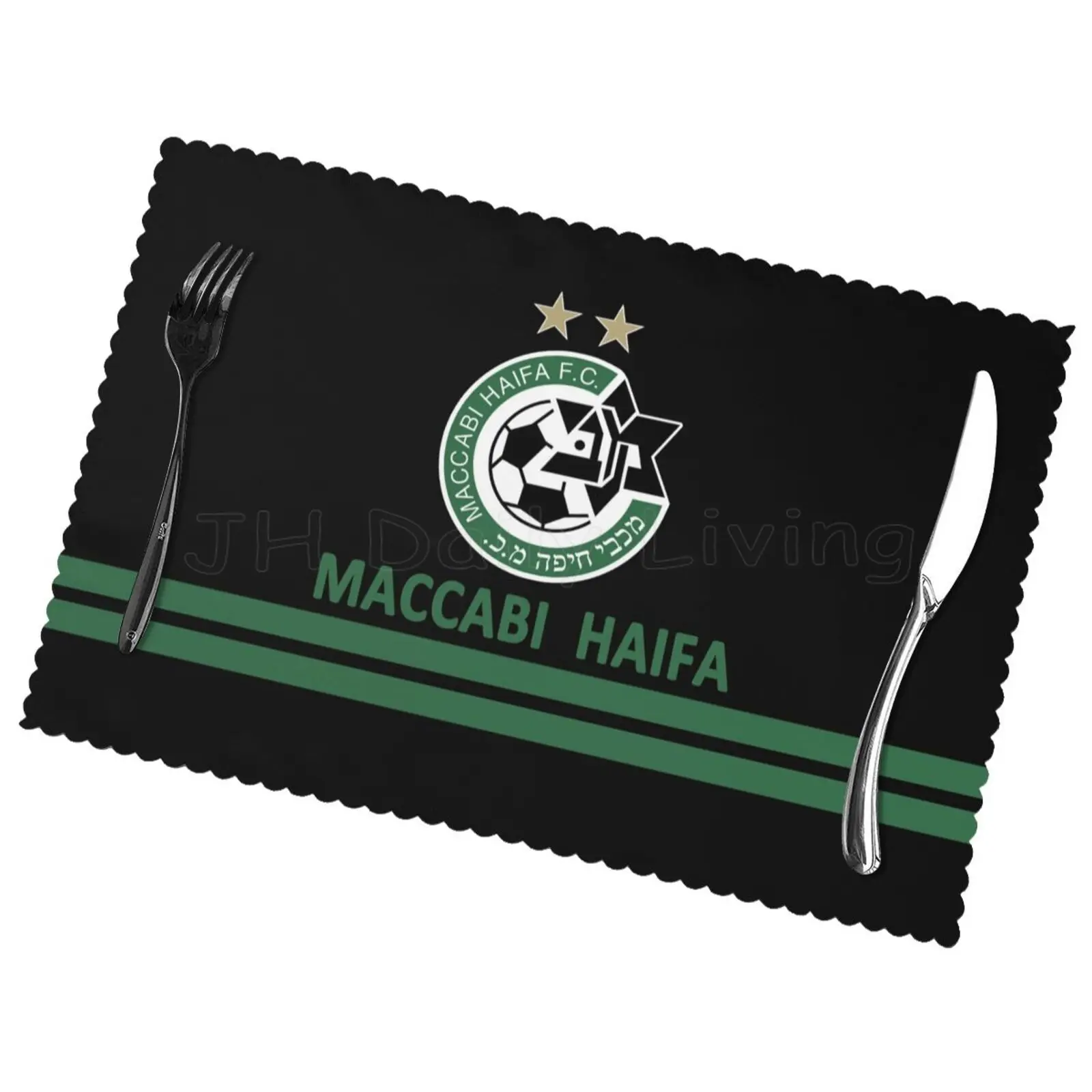 

Maccabi Haifa FC Print Placemats for Dining Table Set of 6 Heat Insulation Place Mat Accessories Cup Wine Decorative Placemats