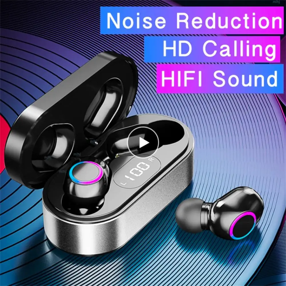 

Bluetooth-compatible Earphones Noise Canceling Mini Headset Call Portable Wireless Headphones With Microphone