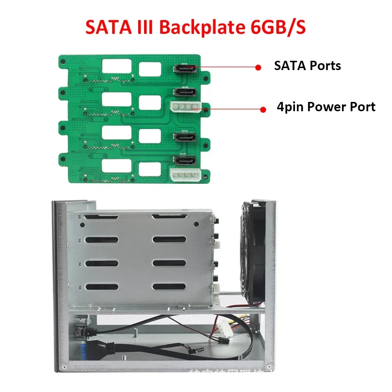 Фото Корпус для NAS RGEEK на 4 отсека с USB3.0/USB2.0, сервер хранения данных NAS на 4 отсека с поддержкой жестких дисков 3.5 дюйма для IPFS №5