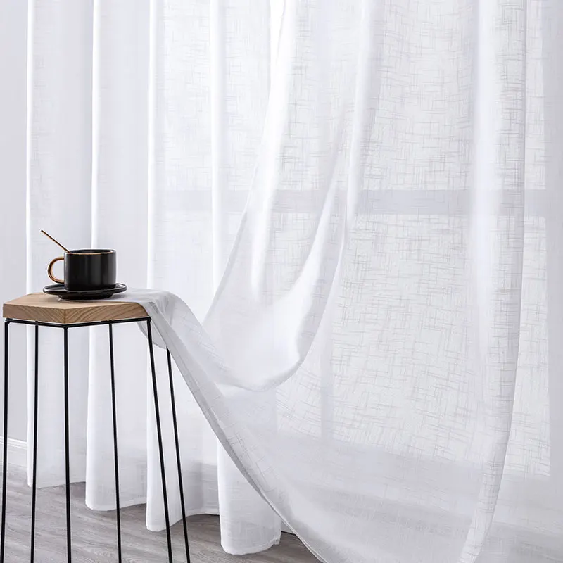 

Однотонные льняные плотные прозрачные шторы BILEEHOME для гостиной, шторы для оформления окон, драпировки
