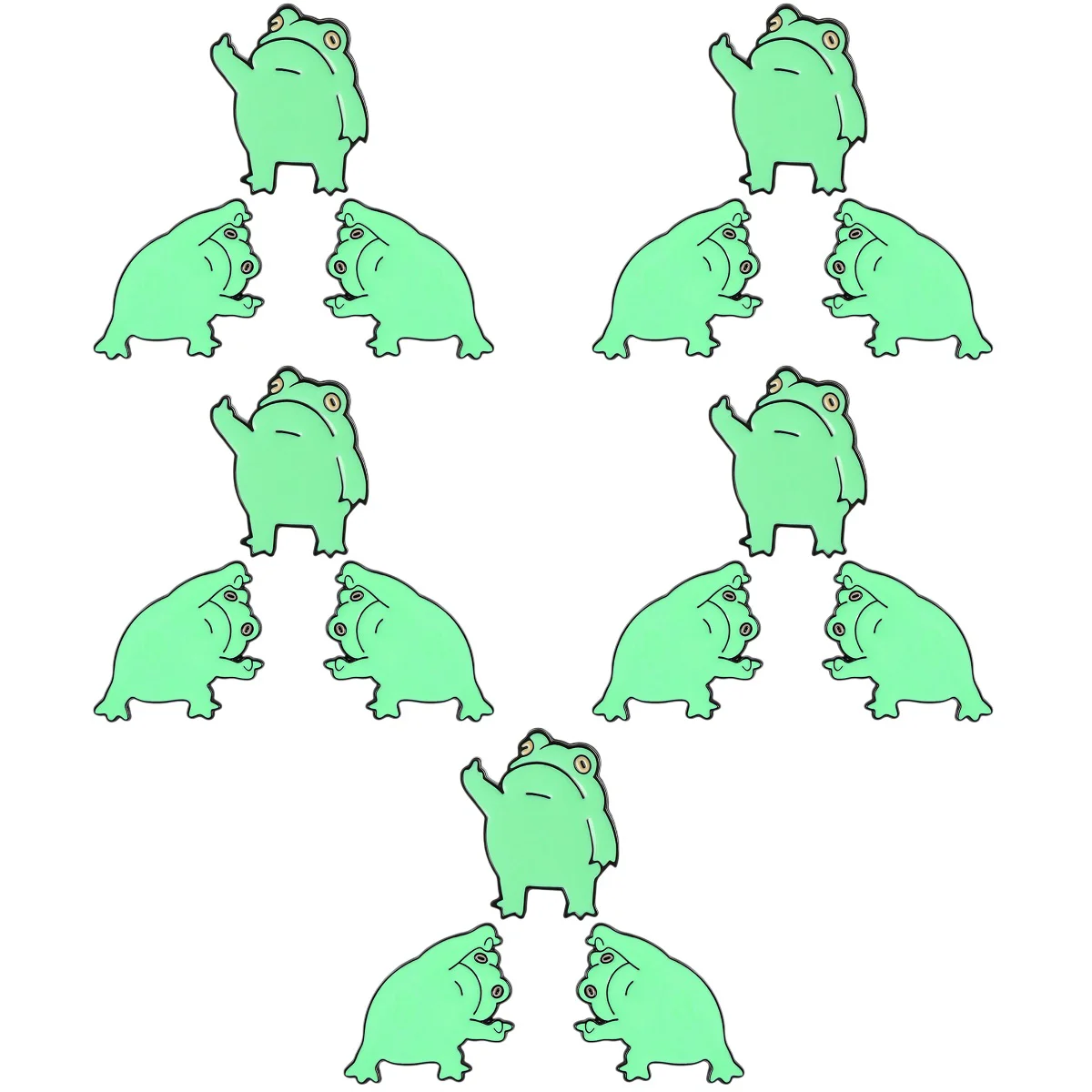 

15 pcs Clothes Brooches Frog Lapel Pin Metal Brooches Cartoon Animal Brooch Decoration