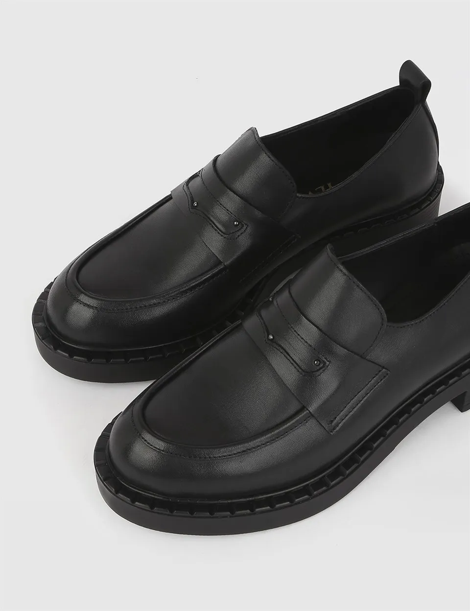 

ILVi-Genuine Leather Handmade Tunc Black Leather Women's Loafer Women Shoes 2021 Spring/Summer
