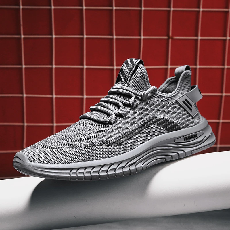 SALUDAS Men Sports Shoes Comfor Breathable Flying Knit Running Shoes Casual Sneakers Jogging Walking Tennis Shoes for Men