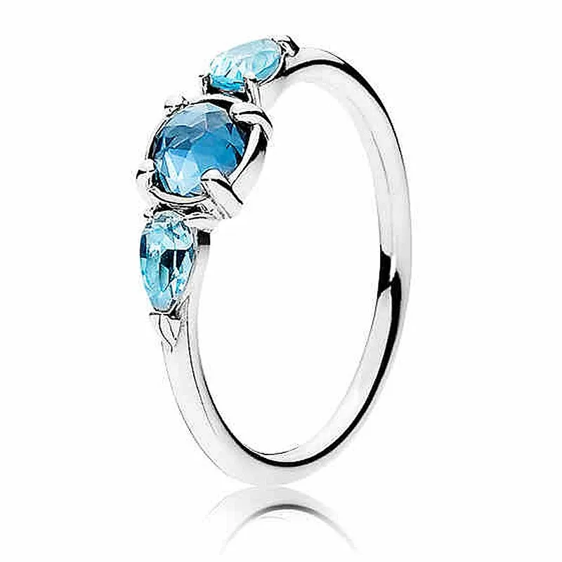 

Authentic 925 Sterling Silver Sparkling Patterns Of Frost Moonlight With Crystal Ring For Women Wedding Party Fashion Jewelry