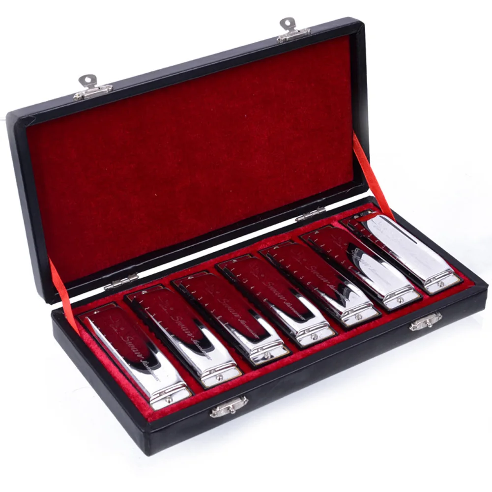 

Harmonica SWAN 10Hole 20Tone Harmonica Sets Blues 7 Keys Harp Diatonic Kit Party Gift Bluesband 7 Piece Blues Harp Diatonic