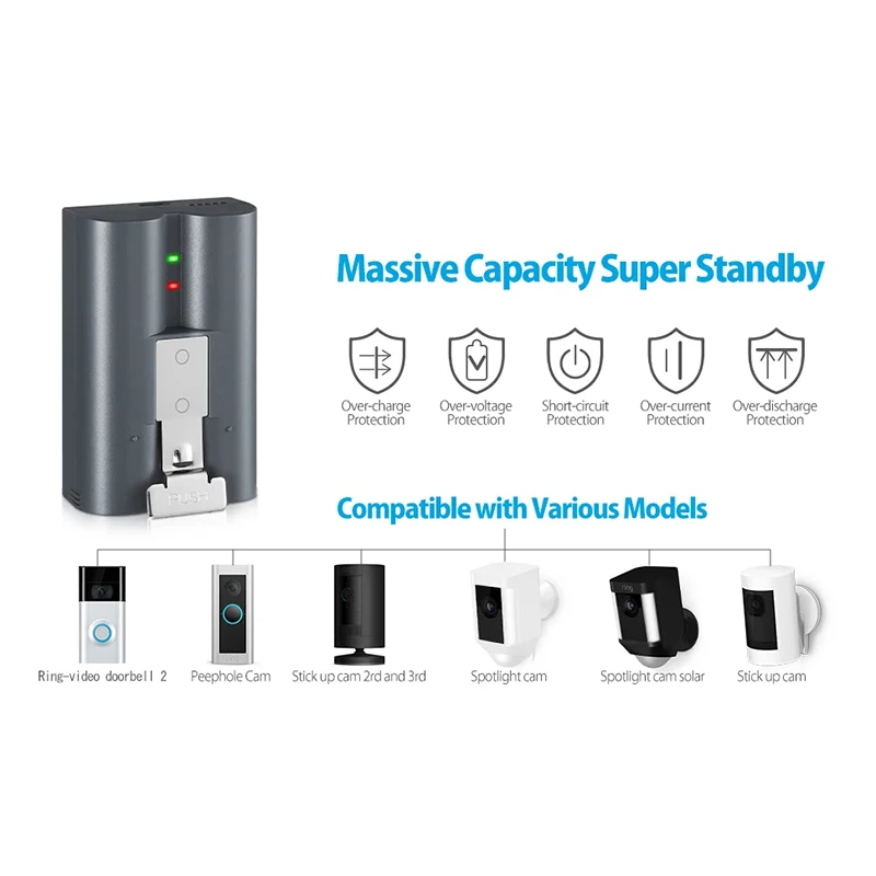 Аккумулятор Asperx 6040 мАч для Ring Video Doorbell 2/3/4