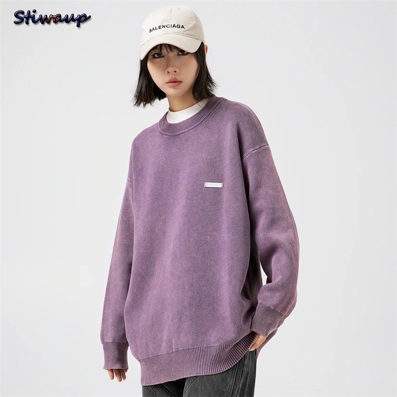 

Женский Осенний вязаный свитер из 100 хлопка, Женская Роскошная брендовая одежда, Новое поступление 2023, женские модные свитера оверсайз