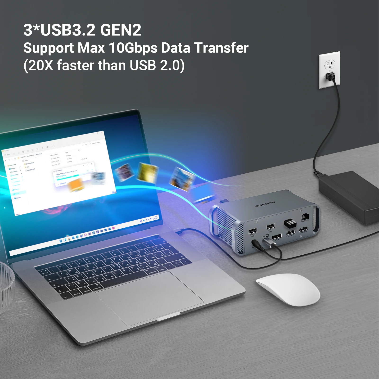 USB C-дисплей док-станции MST для ноутбука 4 монитора-15 в 1 с 2 портами HDMI + порт дисплея