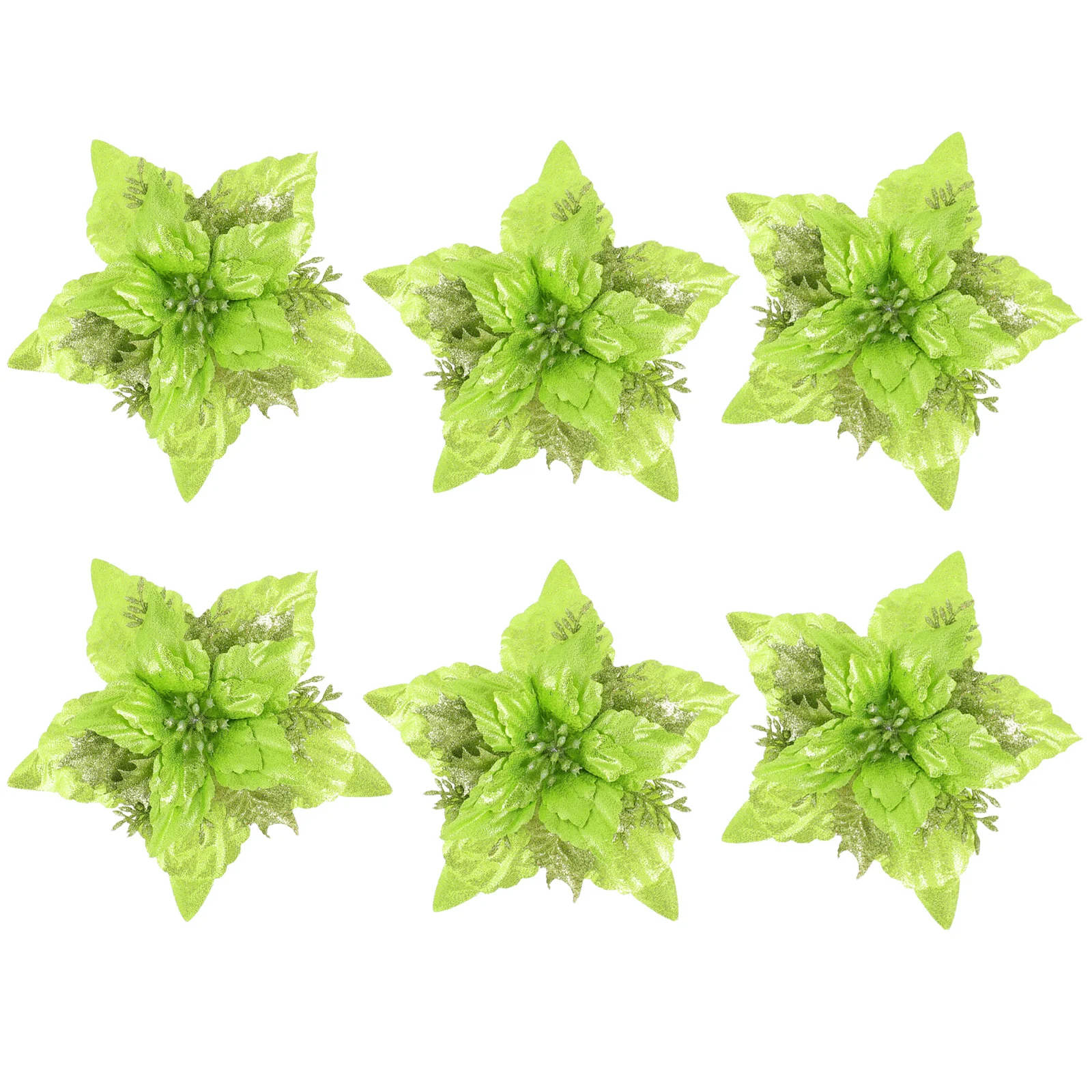 

Poinsettia Christmas Flowers Artificial Flower Glitter Tree Ornaments Decorationgold Wreath Decorations Diy Shiny Craft Supplies
