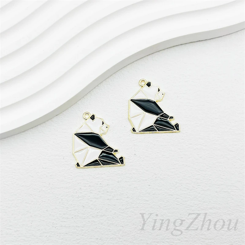 10pcs Specially Designed Panda Fox Drop Oil charms Alloy Pendant DIY Phone chain Key chain necklace